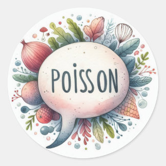 Autocollants ronds classiques (Poisson)