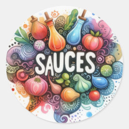 Autocollants ronds classiques (Sauces)