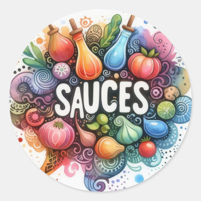 Autocollants ronds classiques (Sauces) (Devant)