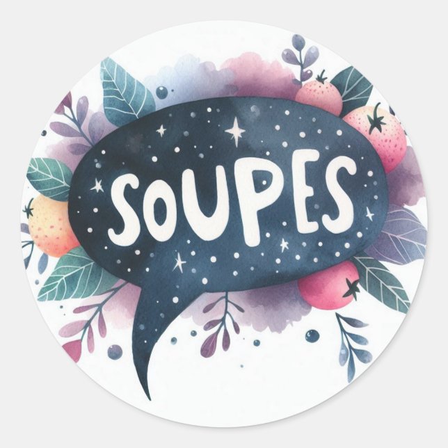Autocollants ronds classiques (Soupes) (Devant)