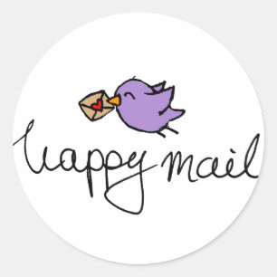 Autocollants ronds d'affaires de courrier heureux
