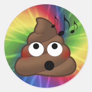 Autocollants ronds de colorant de cravate d'Emoji