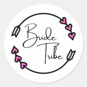 Autocollants ronds de la tribu de la mariée 