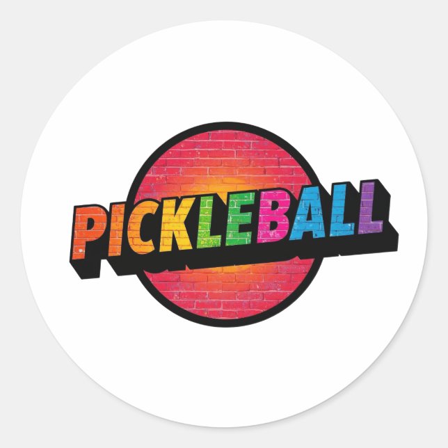 Autocollants ronds de pickleball (Devant)