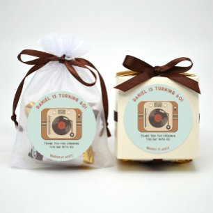 Autocollants Ronds de Remerciement Disque Vinyle R