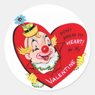 Autocollants ronds de Valentine   de cru du coeur