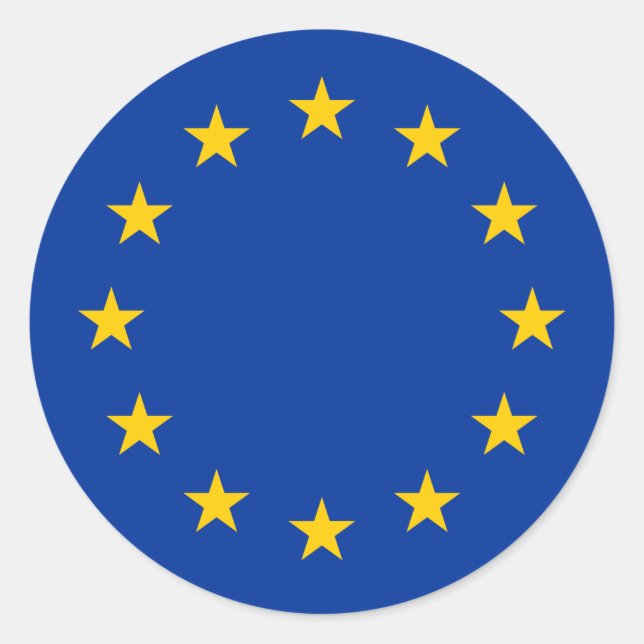 autocollants ronds du drapeau de l'Union européenn (Devant)