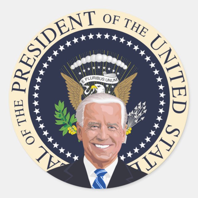 autocollants ronds du sceau présidentiel potus joe (Devant)