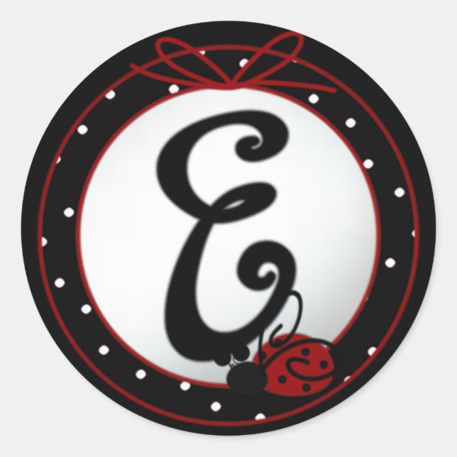 Autocollants ronds initiaux de la coccinelle E (Devant)