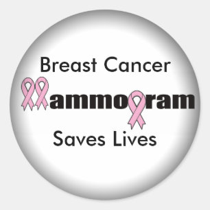 Autocollants ronds - mammographie de cancer du