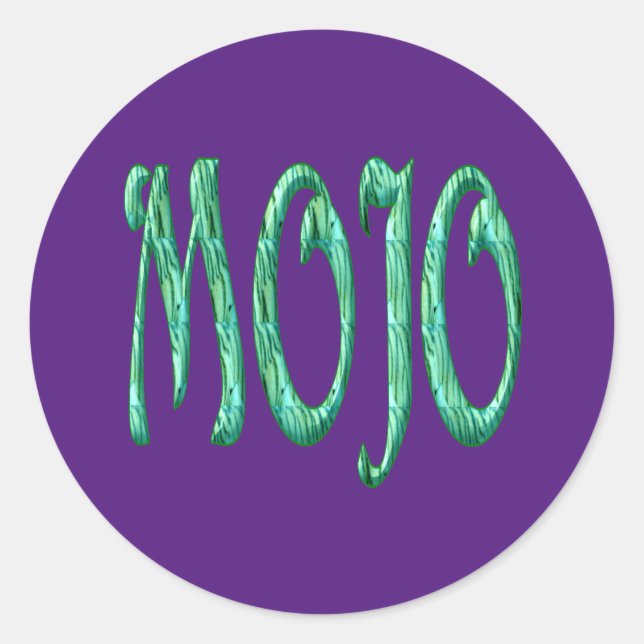 Autocollants ronds mojo violet (Devant)