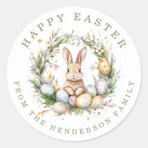 Autocollants Ronds Personnalisés au Nom du Lapin d