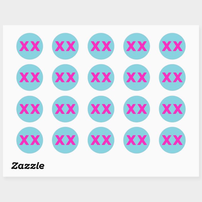Autocollants Ronds Personnalisés Départ X X Mignon (Feuille)
