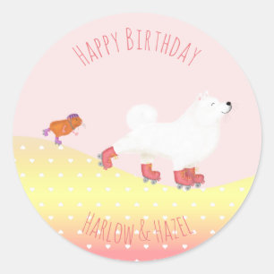 Autocollants ronds pour chiens et cobayes à roulet