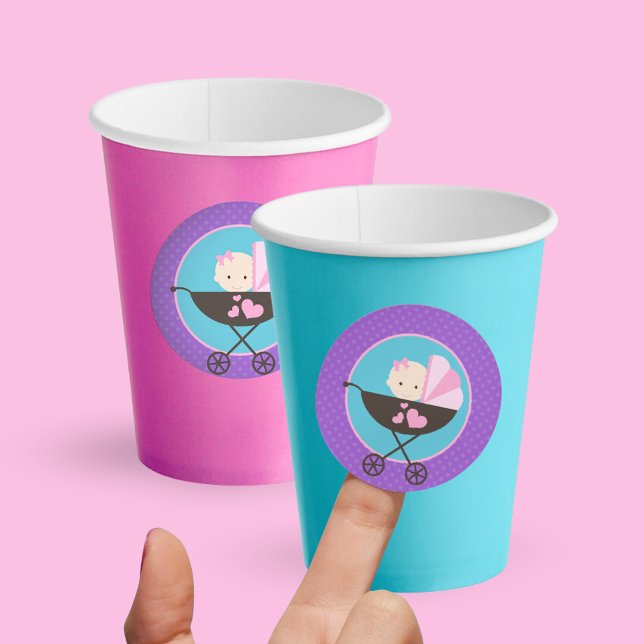 Autocollants Ronds pour Poupée Bébé Fille (Adorable Baby Doll Birthday Round Stickers. Perfect for favor boxes, envelope seals, cups & more!)