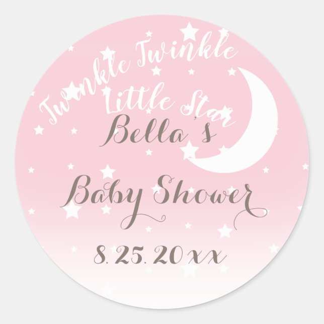 Autocollants Rose Pâle Twinkle Twinkle Little Star (Devant)
