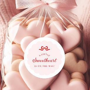 Autocollants Rose pour Baby Shower Little Sweethea
