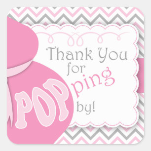 Autocollants roses de faveur de baby shower de