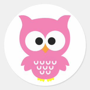 Autocollants roses de hibou !