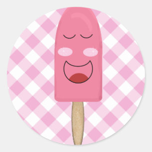 Autocollants roses de Popsicle de visage