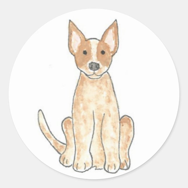 Autocollants rouges de Heeler de chien australien (Devant)