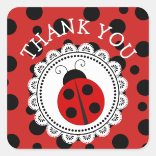 Autocollants rouges de Merci de baby shower de