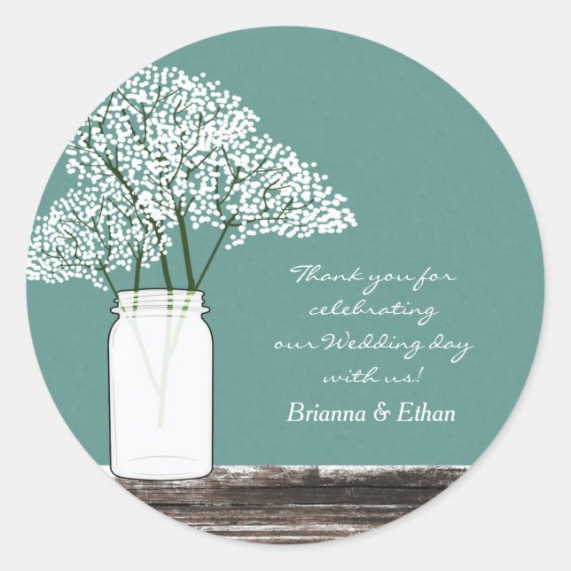 Autocollants rustiques de fleurs de Baby's Breath  (Devant)