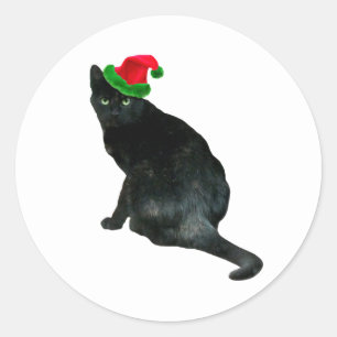 Autocollants Santa Chat Noir