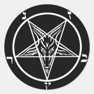 Autocollants sataniques de Baphomet en métal noir