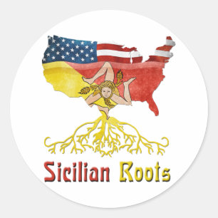 Autocollants siciliens américains de racines
