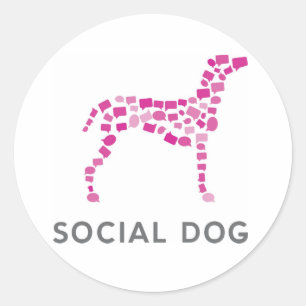Autocollants sociaux de médias de chien 1,5"