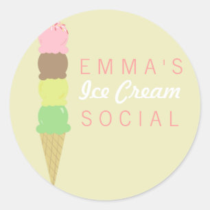 Autocollants sociaux de partie de crème glacée