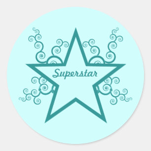 Autocollants Superstar Swirls, Turquoise