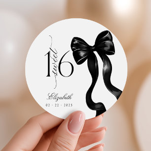 Autocollants Sweet 16 avec Ruban Noir