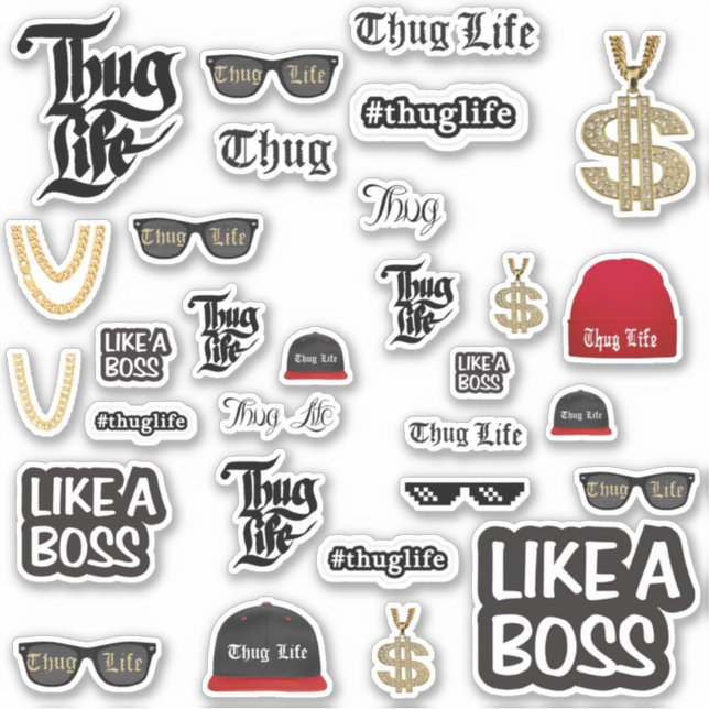 Autocollants Thug Life non copyrightés (Devant)