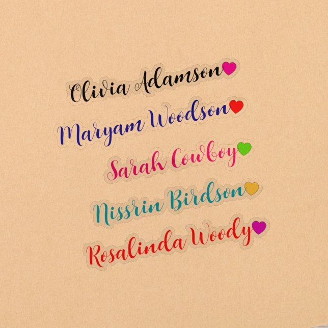 Autocollants transparents Long / Nom de famille av (transparent name labels)