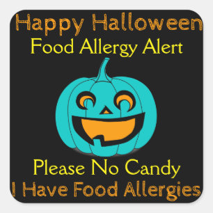 Autocollants turquoises d'allergie alimentaire de