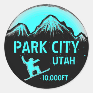 autocollants turquoises Park City Utah snowboard a