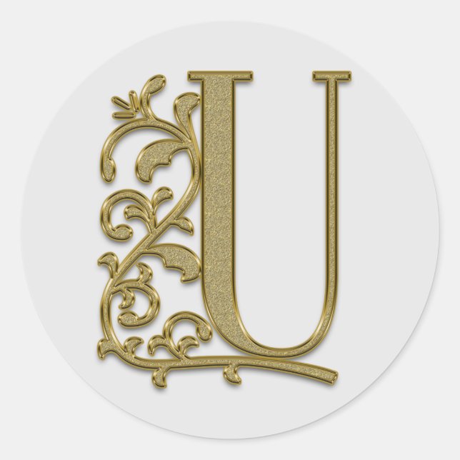 autocollants U initiaux monogramme (Devant)