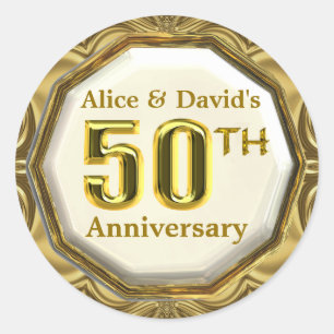Autocollants usagés 50e anniversaire Gold personna