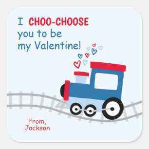 Autocollants Valentines de classe train