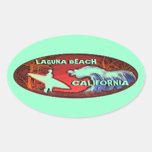 Autocollants vert clair de surf de la Californie