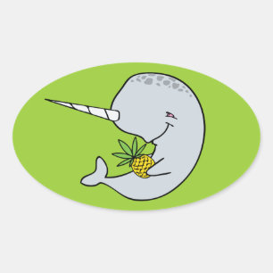 Autocollants verts de Narwhal