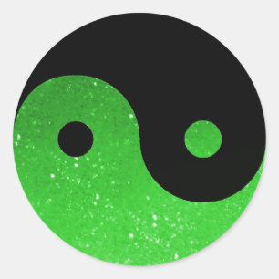 Autocollants verts de Yin Yang de regard de