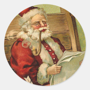Autocollants victoriens de Noël de Père Noël