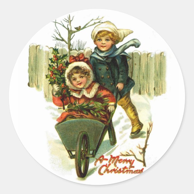 Autocollants vintages de Joyeux Noël (Devant)