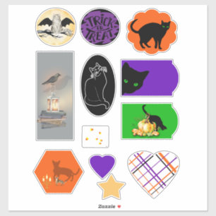 Autocollants vinyle chats noirs et dessins Hallowe