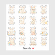 Autocollants vinyle de lapin mignon | Lapins Kawai