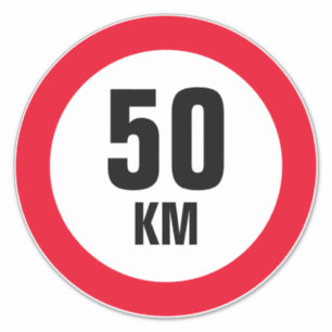 Autocollants vinyles à vitesse maximale 50 km