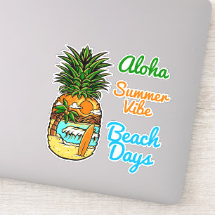 Autocollants vinyles ananas de plage tropicale